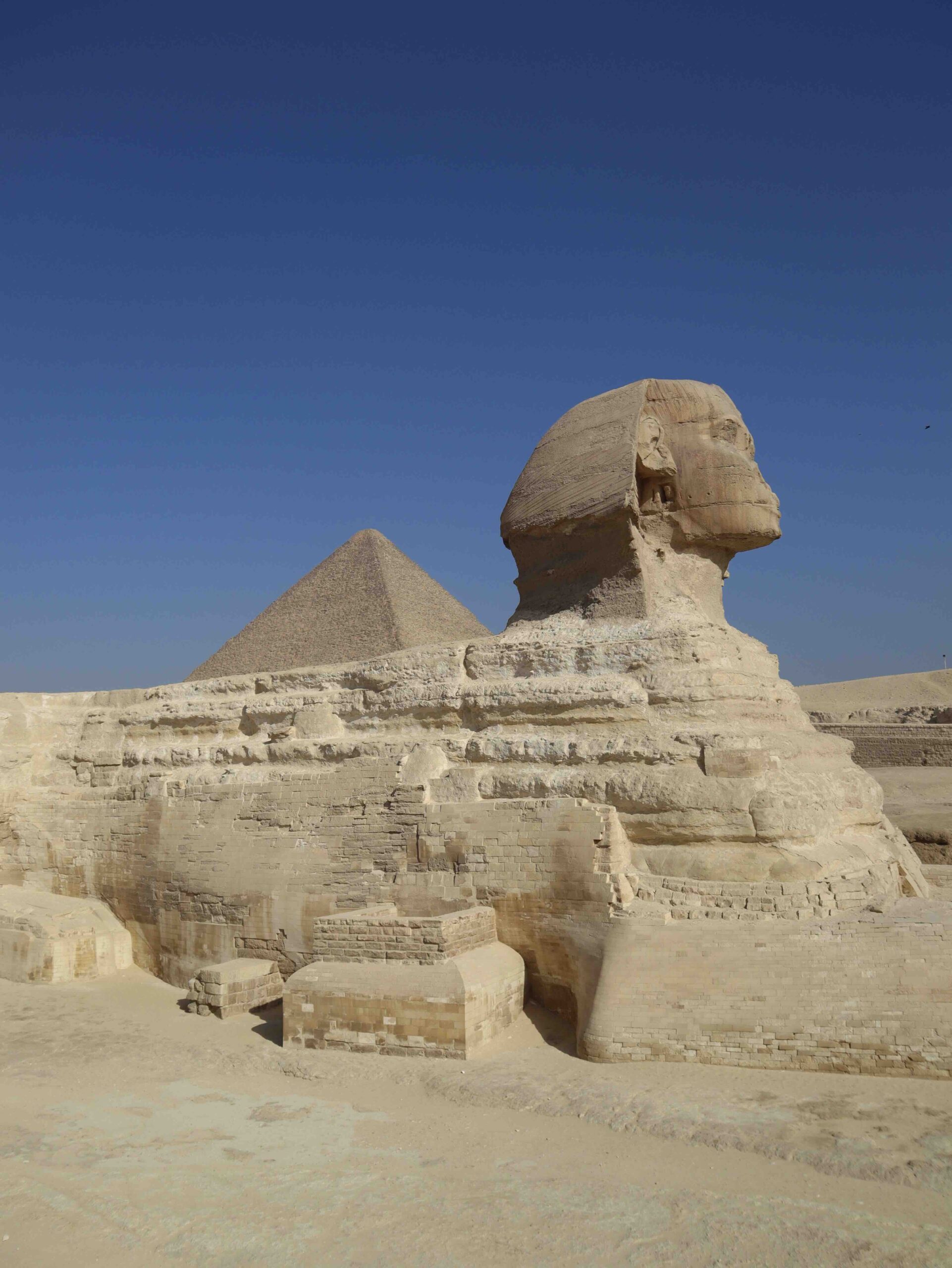 Side view of the Sphinx in Cairo.
