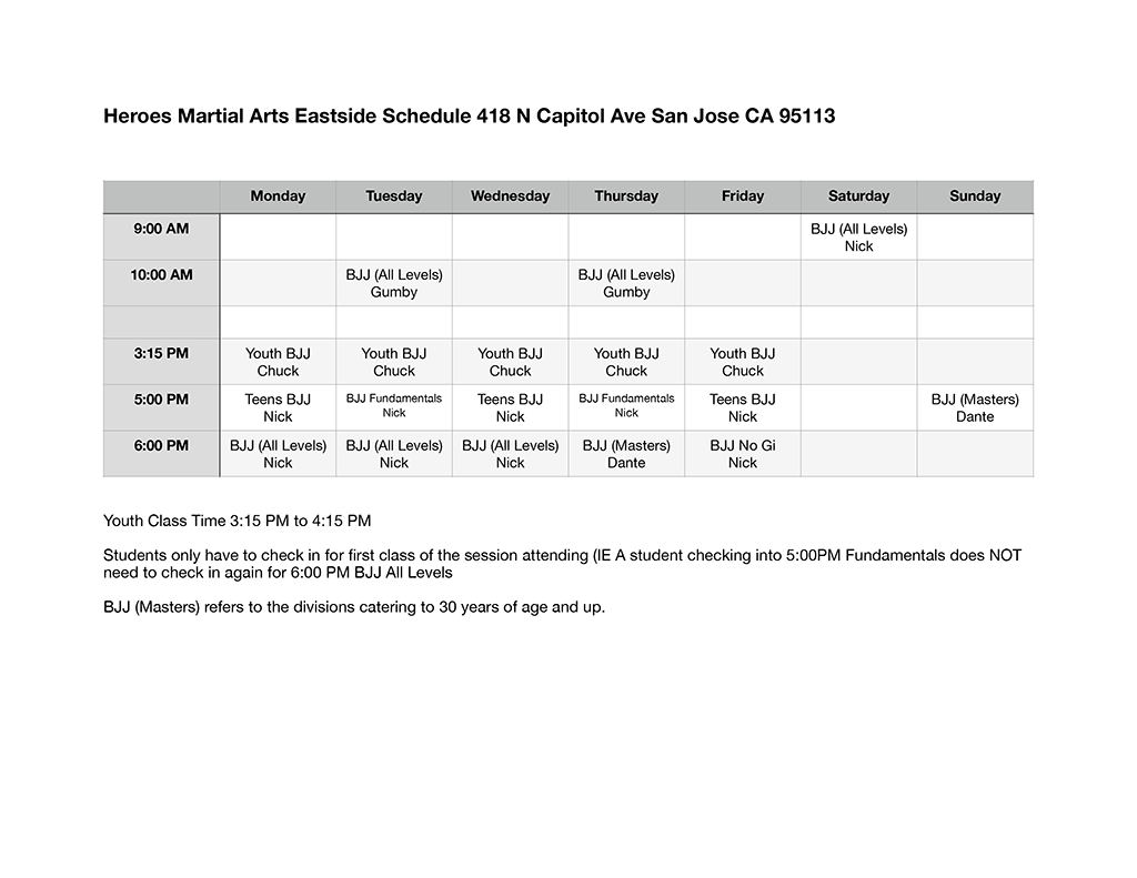 ESSJ Schedule