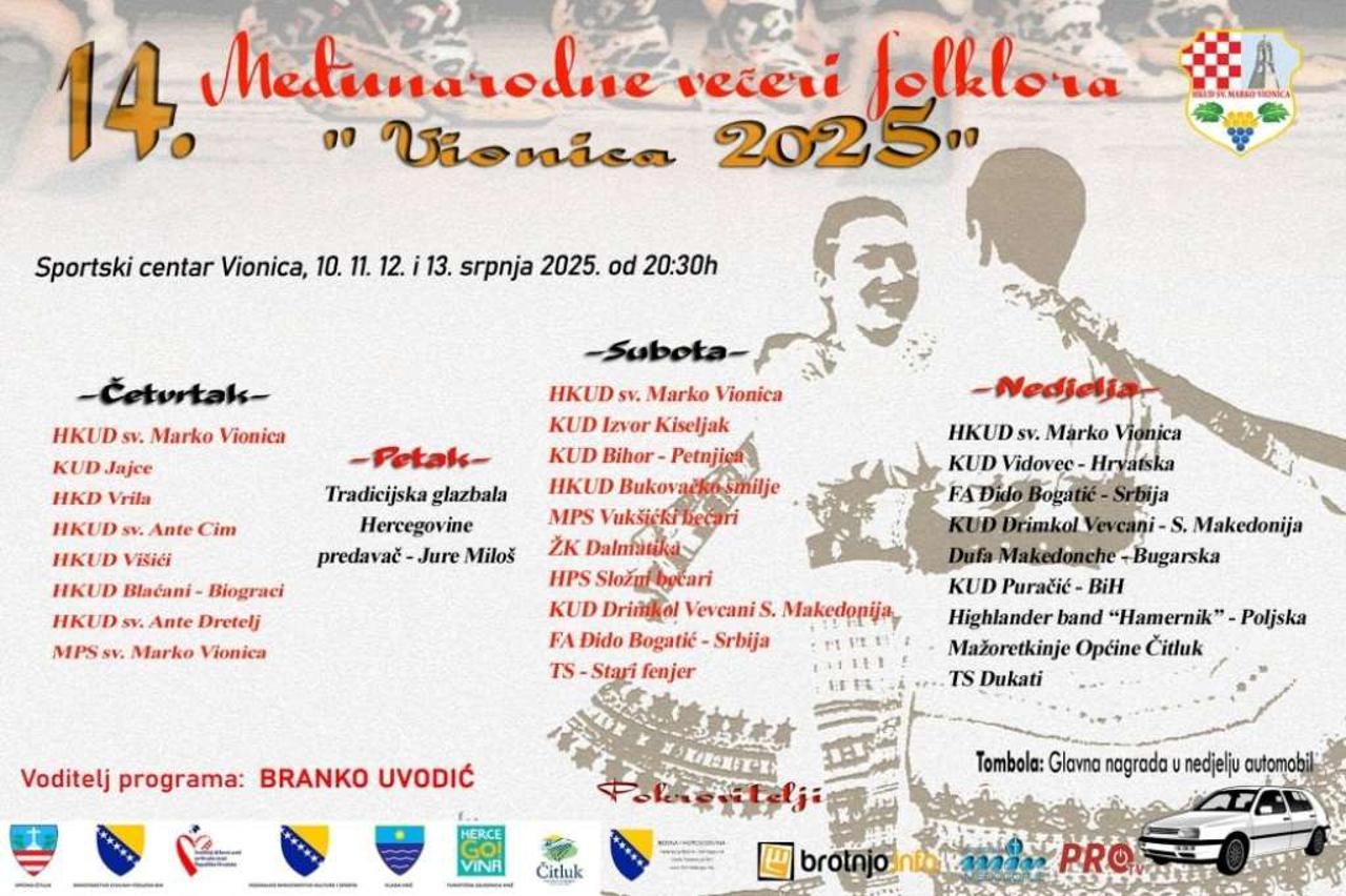 Međunarodne večeri folklora ‘Vionica 2025.’