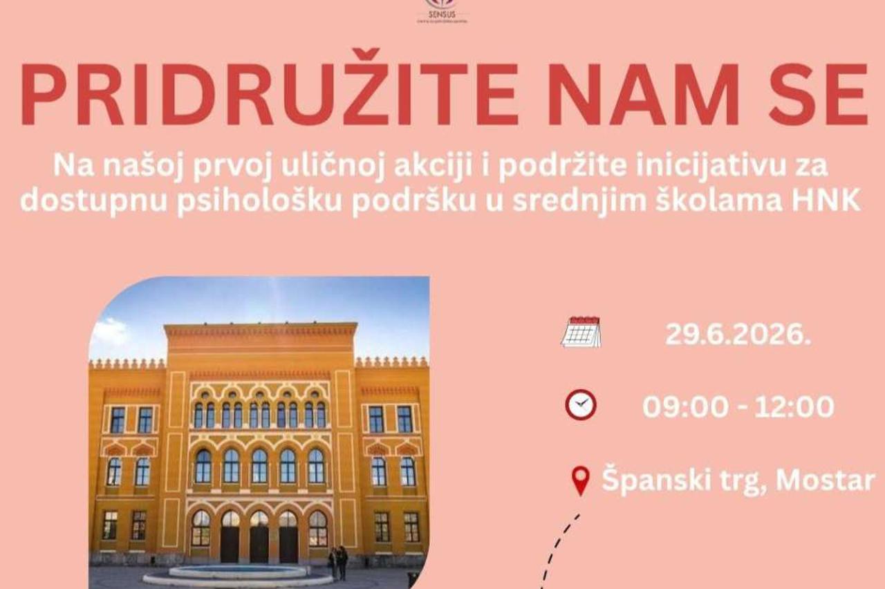 Mostar domaćin prve ulične akcije u okviru kampanje ‘Mentalno zdravlje u učionici’
