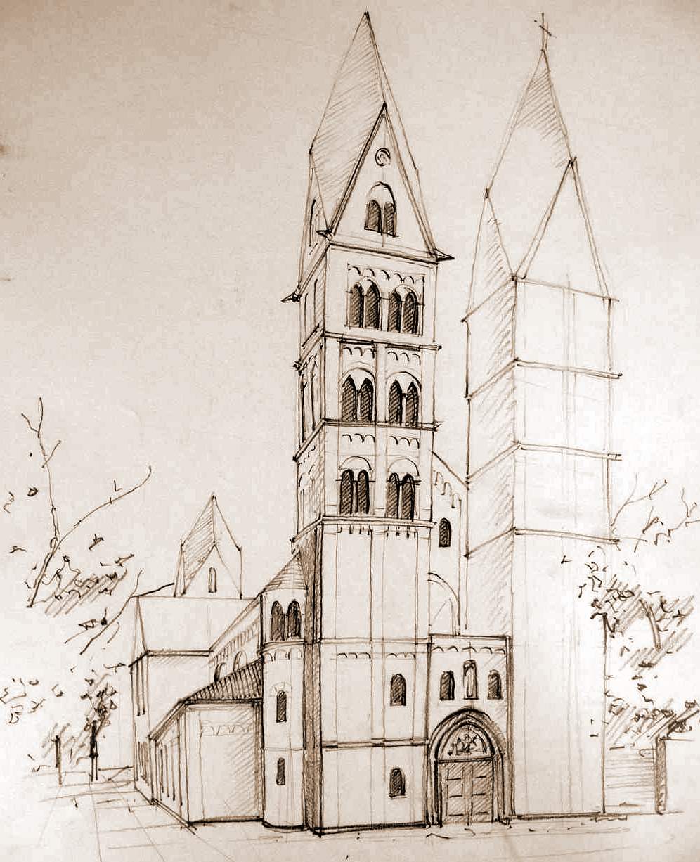 Farbe Illustration Malen Zeichnen Cartoon Turm Religion Kirche Stadt Stockfotografie Alamy