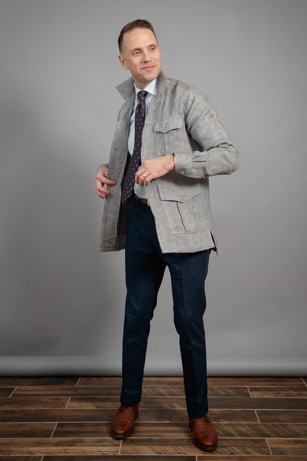 herringbone shirt jacket
