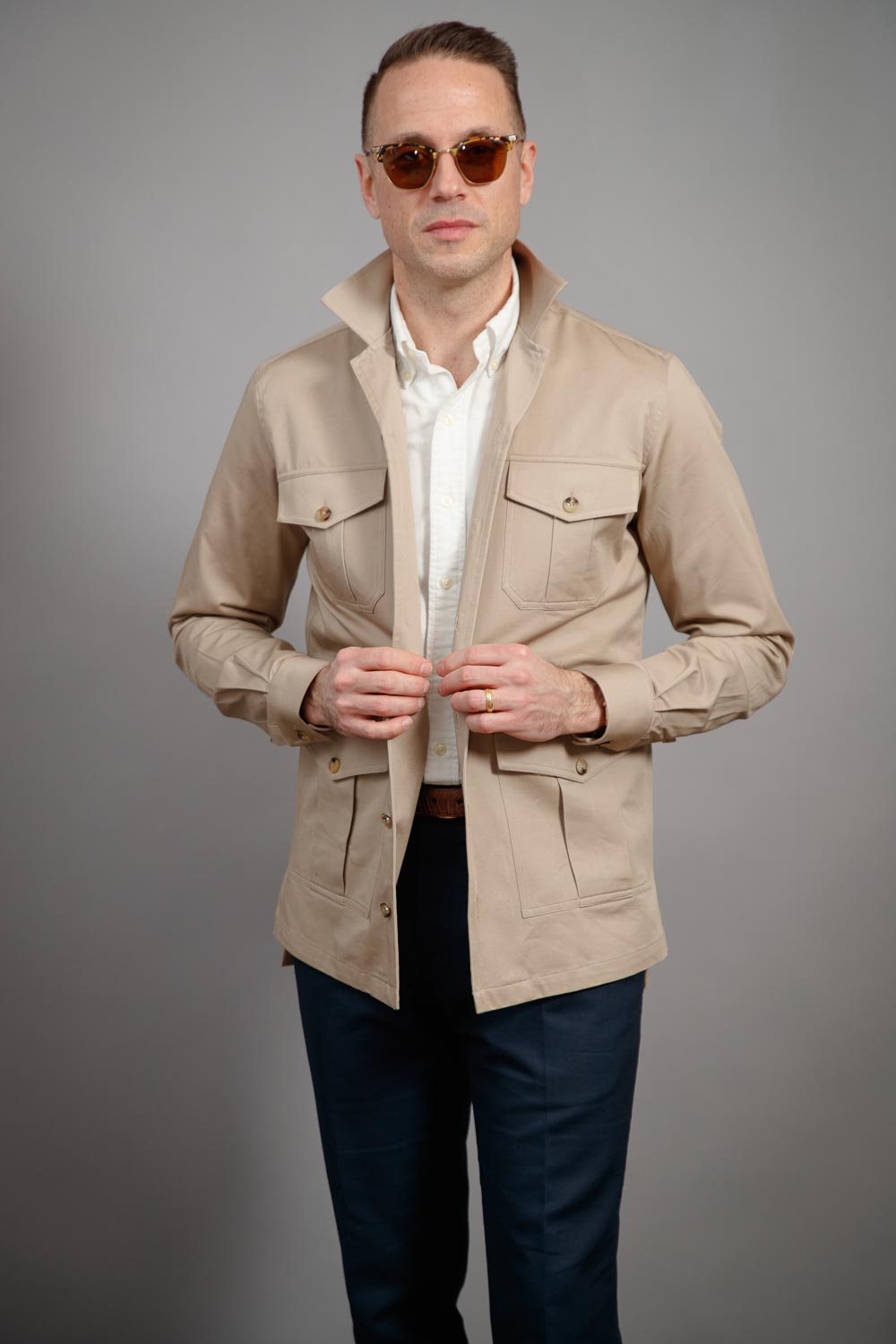 Cotton Safari Shirt Jacket 