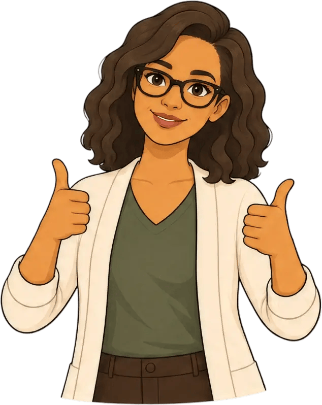 Dr. Leah, an AI relationship coach in the Bonds app, giving a thumbs up