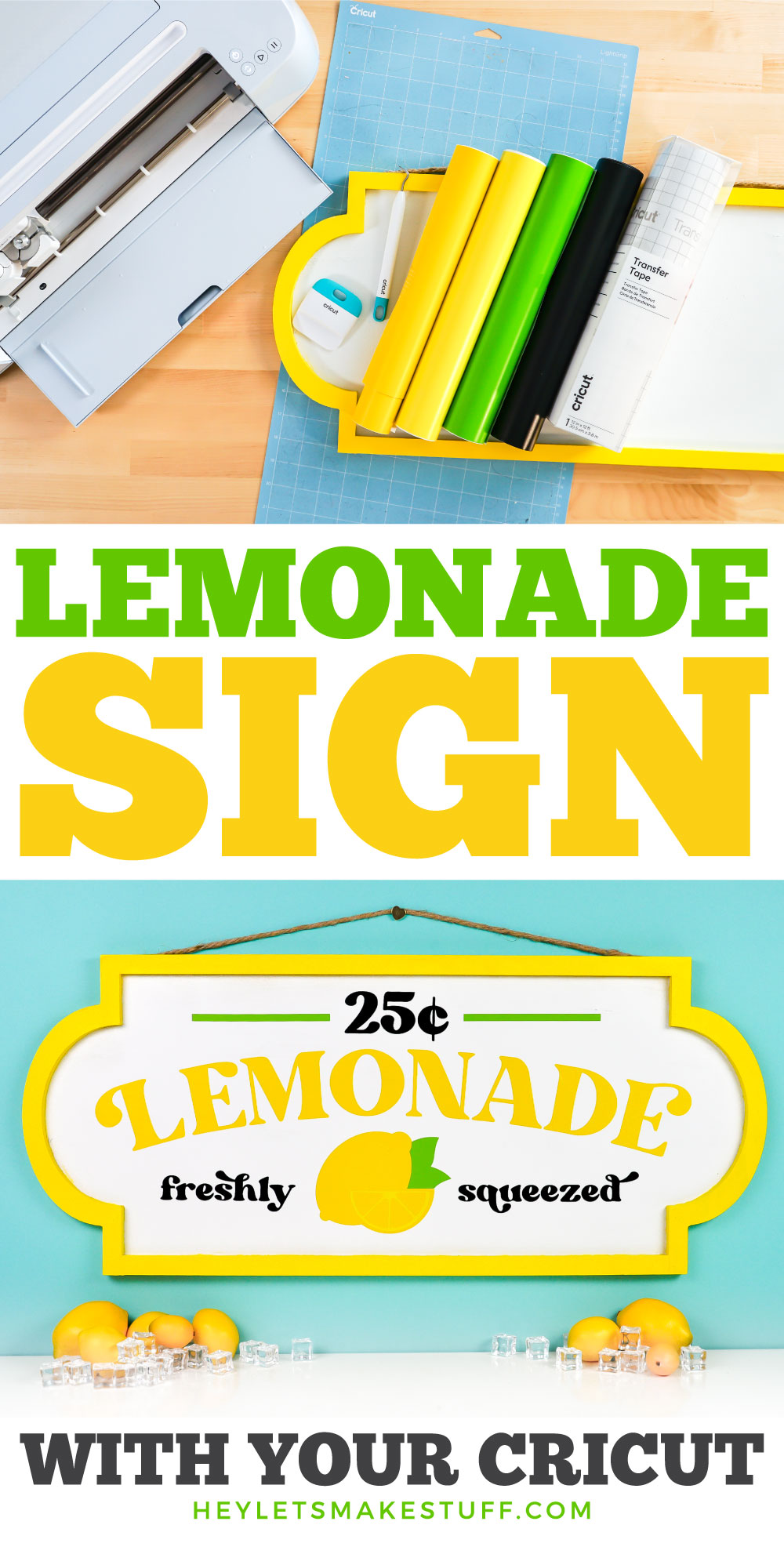 DIY Lemonade Stand Sign with the Cricut Hey, Let's Make Stuff