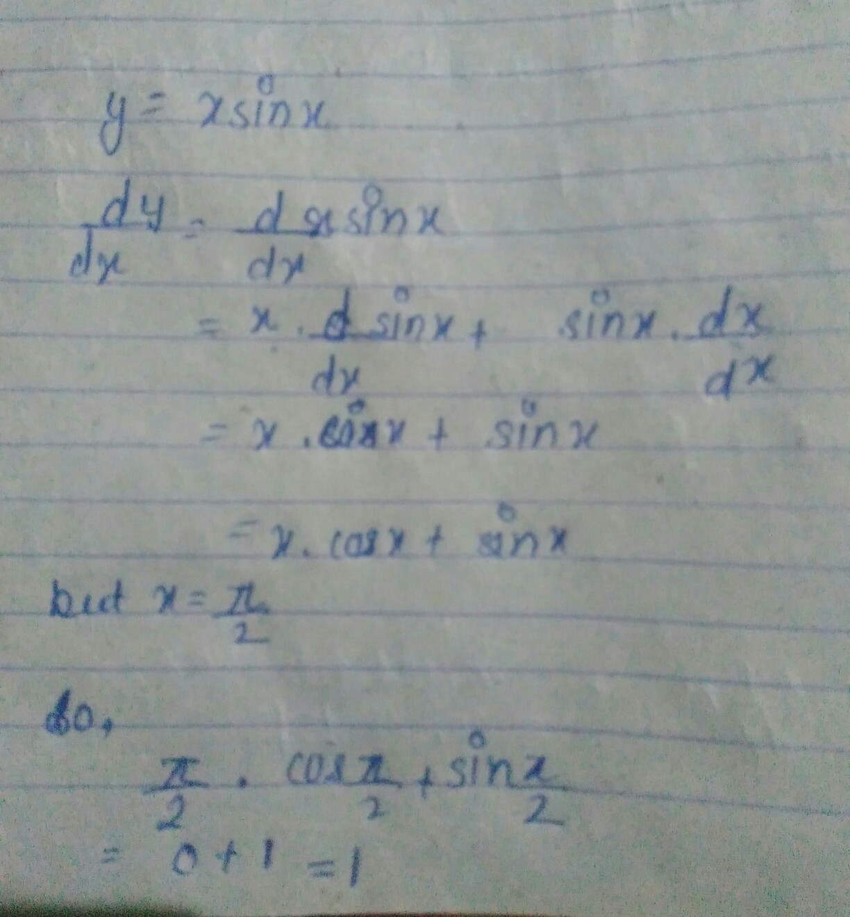 If Y Xsinx Then Dy Dx Is IIT - JEE 1982.