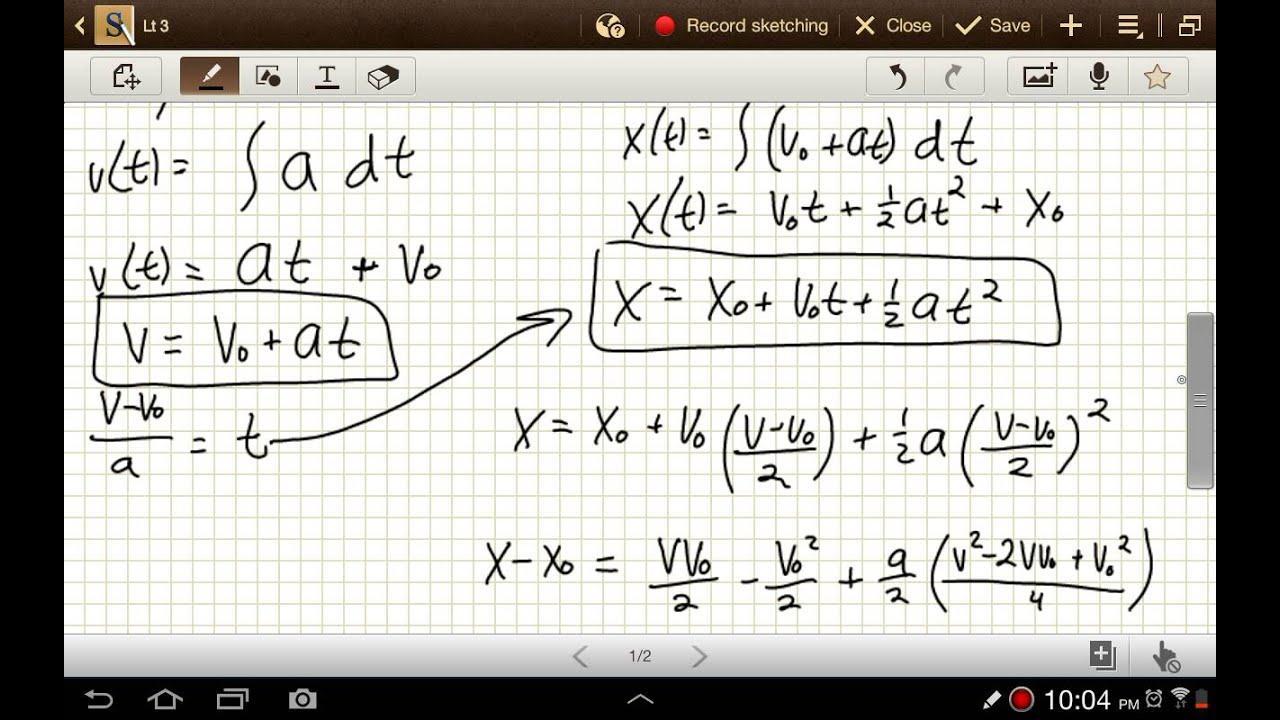 If S Ut 1 2at 2 Where S Is Displacement U Initial Velocity Constant V Final Velocity A Acceleration Constant T Time Taken Then Differentiation Of S W R T T Will Be 