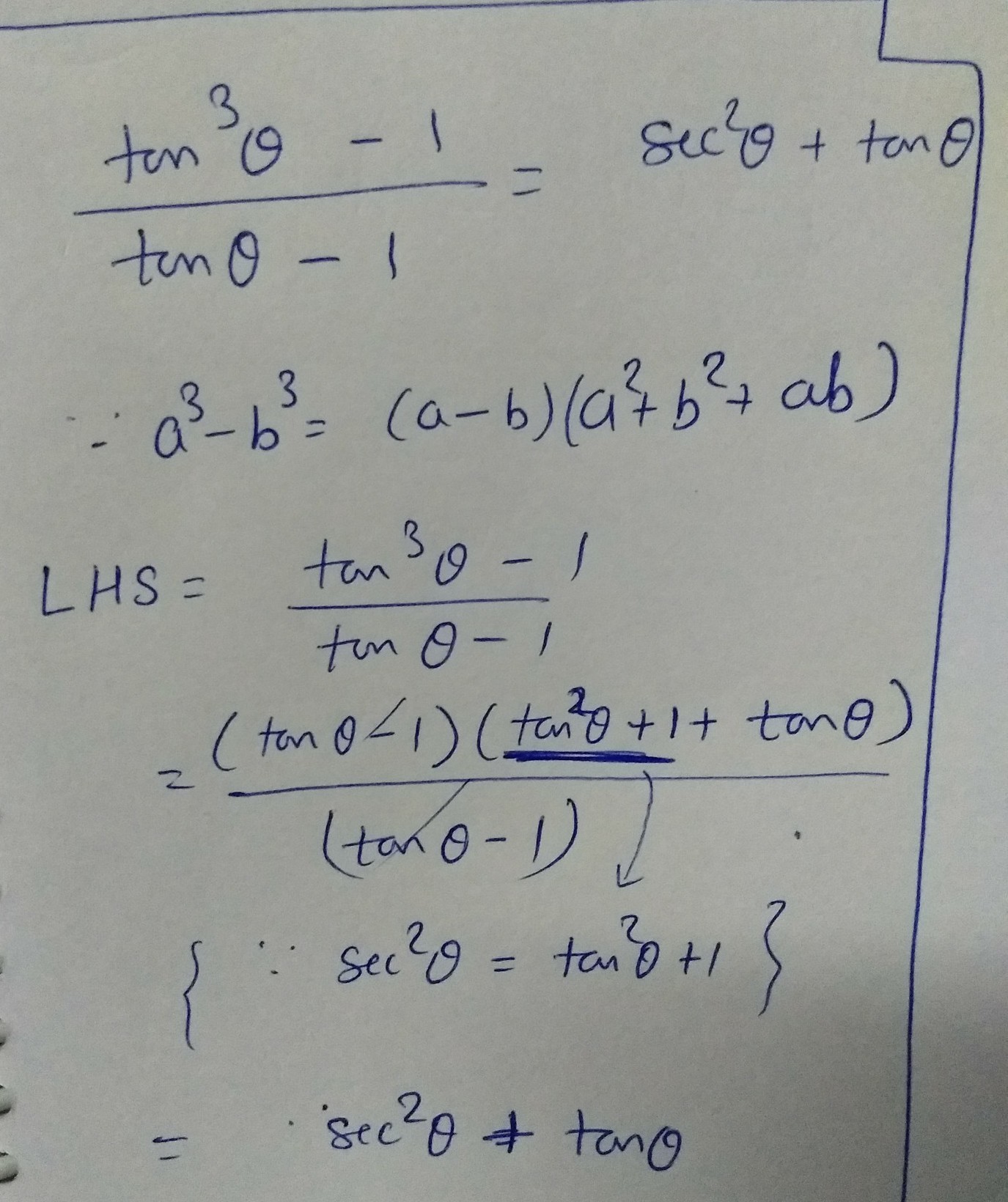 Sec Squared Theta Minus Tan Squared Theta Equal To 1 Examples of Cos squared theta formula.