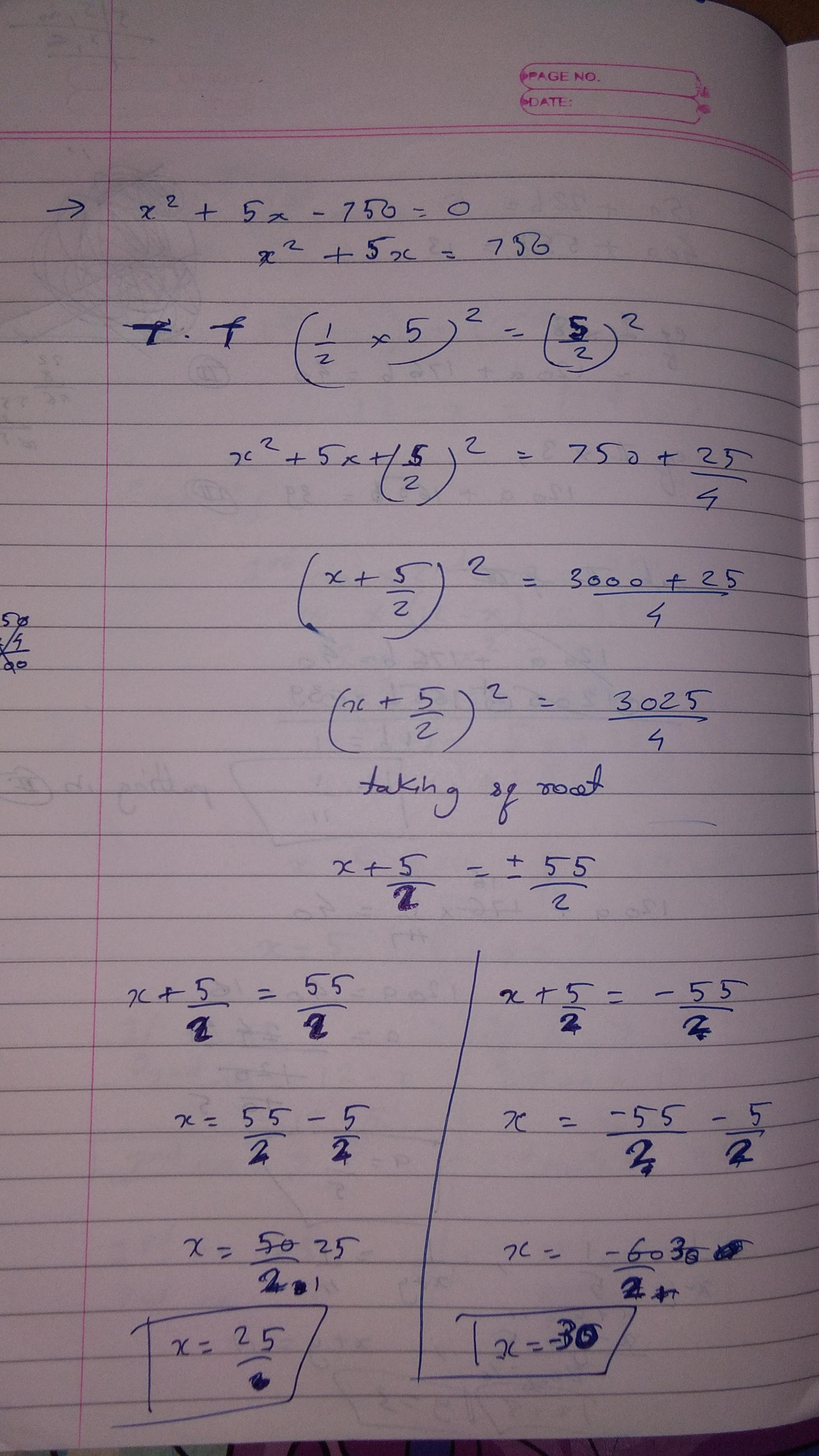 Factorise x2 +5x-750 - Brainly.in Factorise x2 +5x-750 - Brainly.in