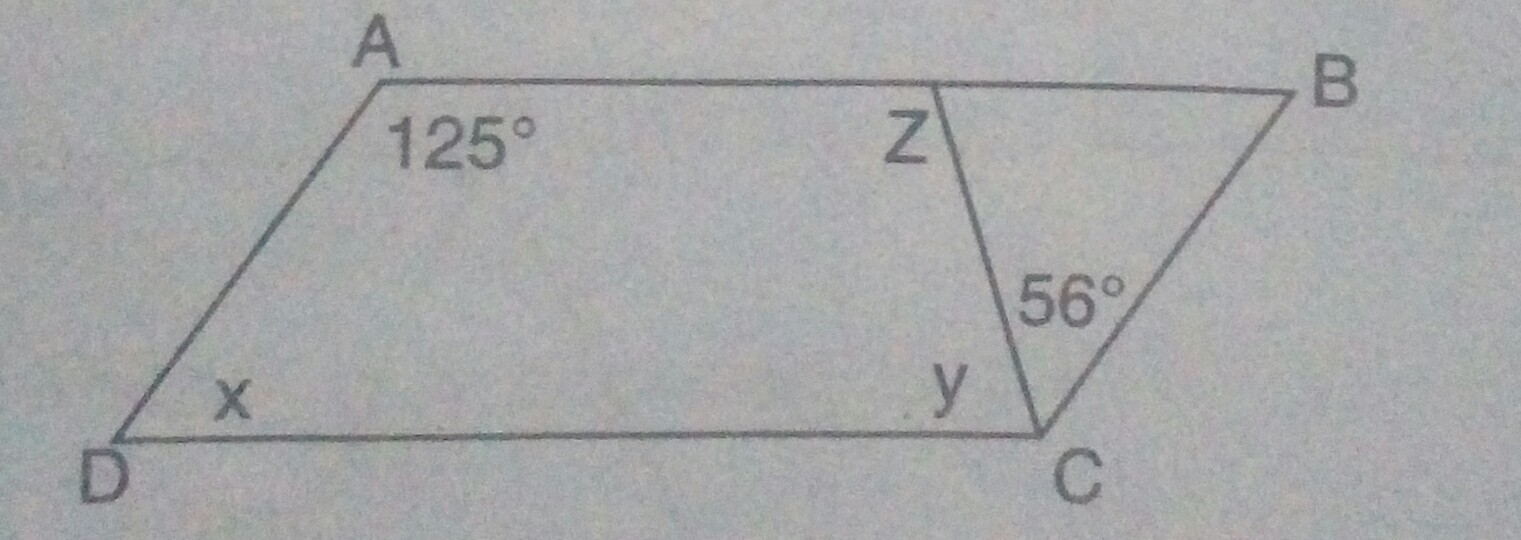 Abcd Is An Parallelogram Find X Y Z Brainly In In quadrilateral A B C D of the given figure X and Y are point on diagonal A C such that A X C Y B X D Y is a parallelogram.