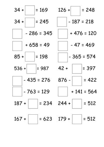 Preview image for worksheet with title find the . Missing Numbers In Addition And Subtraction Worksheets Brainly In
