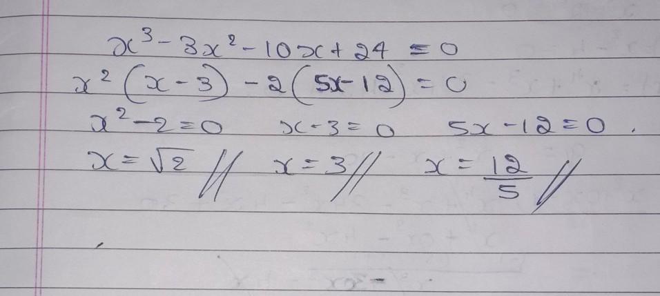 Factorise X3 3x2 10x 24 Maths Polynomials 1194597 Meritnation First the expression needs to be rewritten as x2axbx-24.
