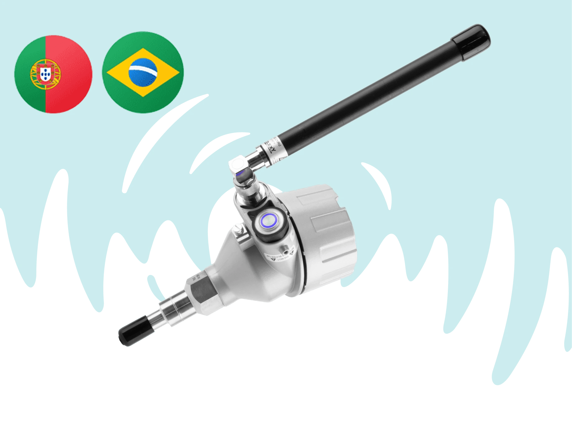 Pressure sensor with Portugal and brazil flag