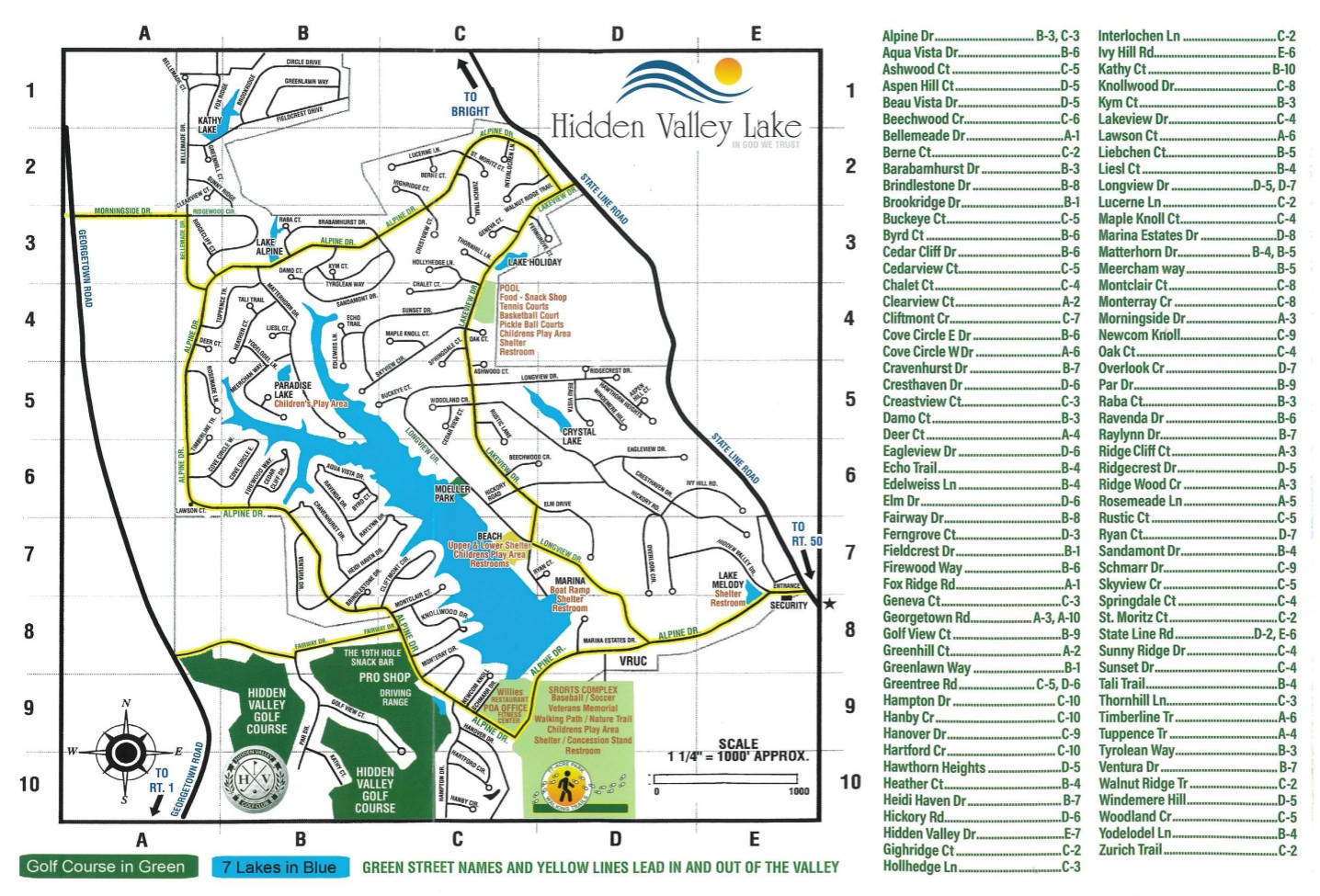 Maps Hidden Valley Lake Street Map 