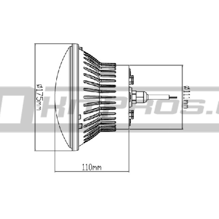 7 Inch Round LED Headlight Conversion Dimensions
