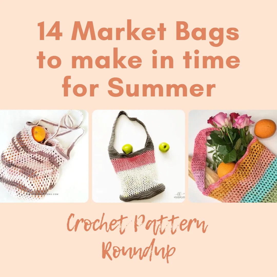 14 Market Bag Crochet Patterns to Explore the Farmers Market this Summer