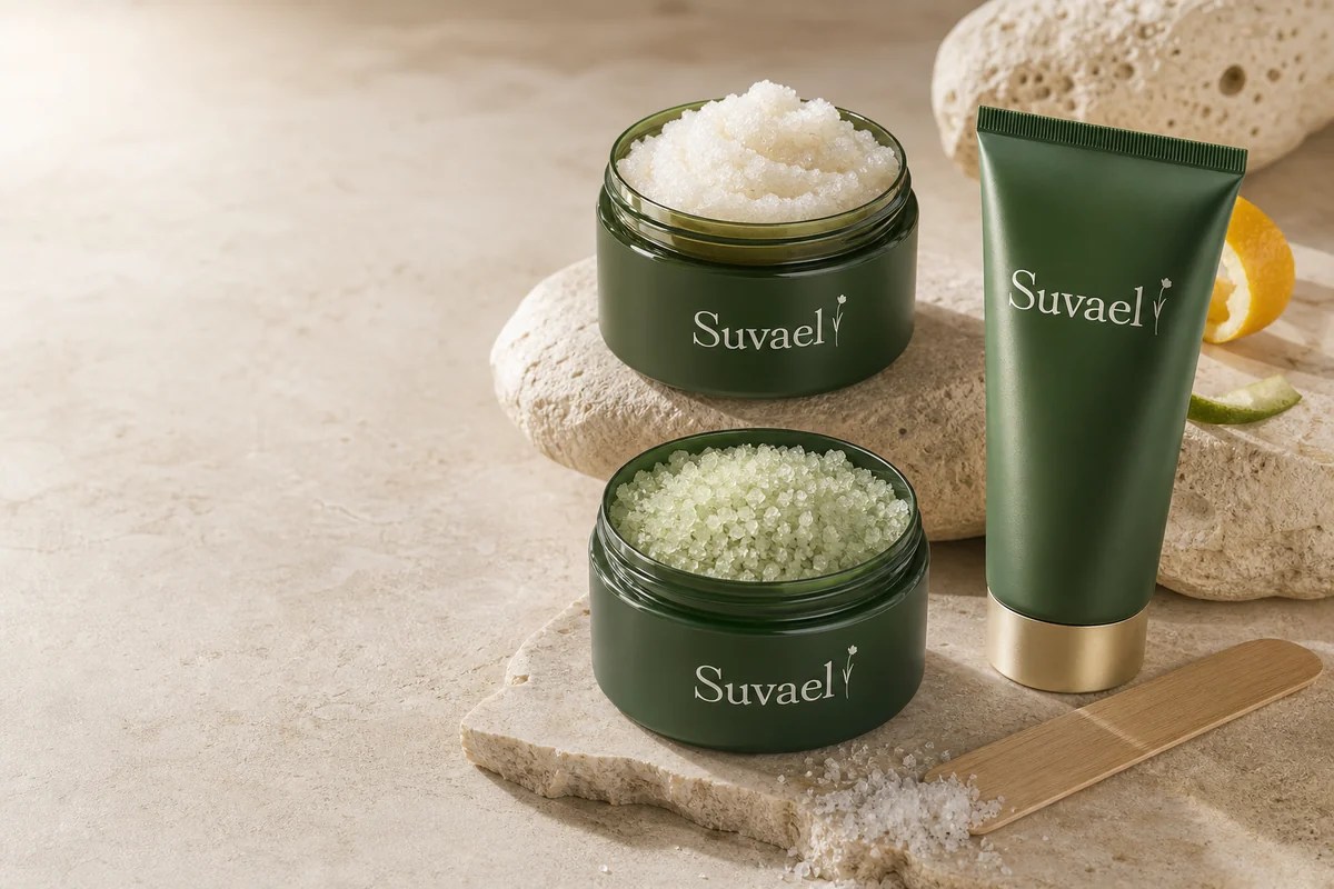 Suvael private label body scrub product collection