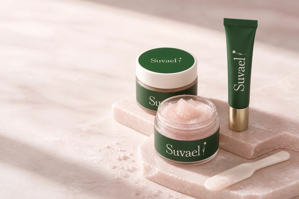 Suvael private label lip scrub product collection
