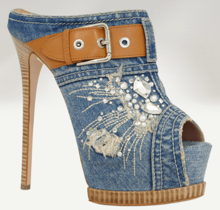 denim high heels