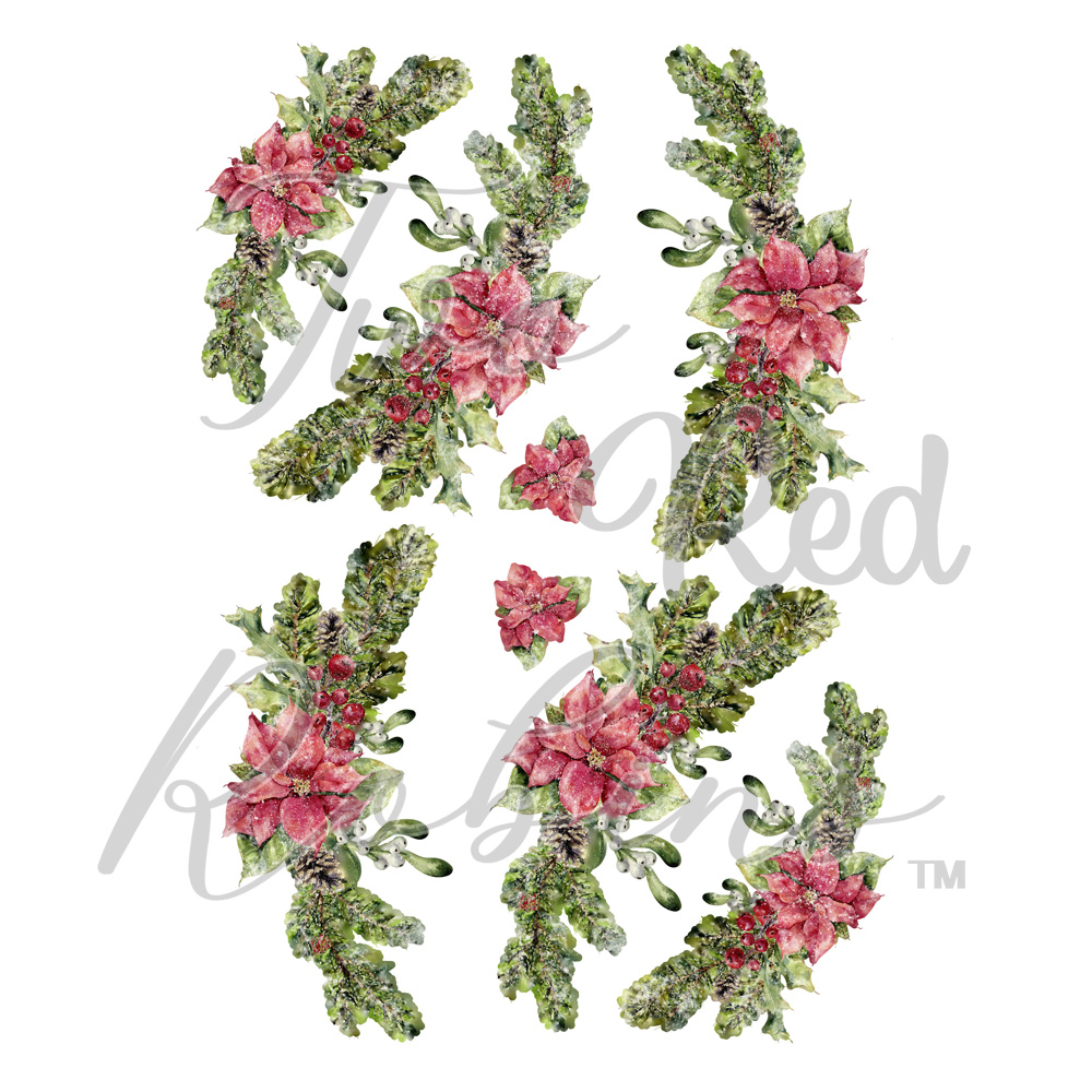 Two Red Robins Poinsettia Frosty Reflections Download - Highlight Crafts