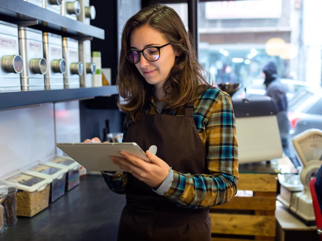 manager conducting inventory