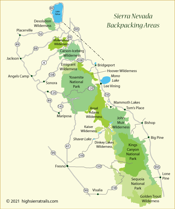 Sierra Nevada Physical Map Sierra Nevada Map 