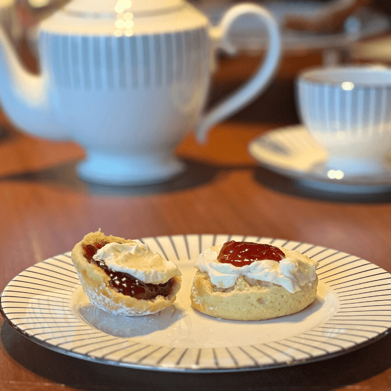 Scones with jam and cream