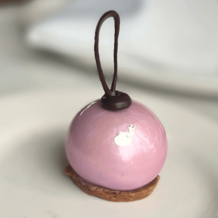 Lavender blueberry Christmas bauble cake