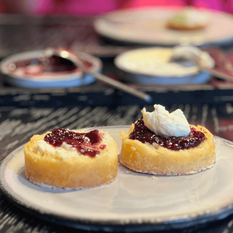 Fresh scone with jam & cream