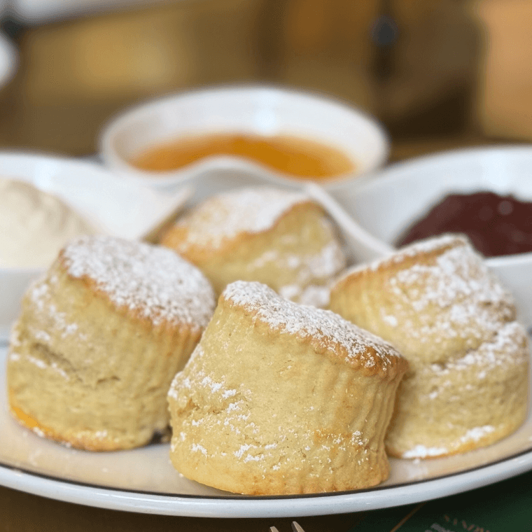 Scones with jam and cream