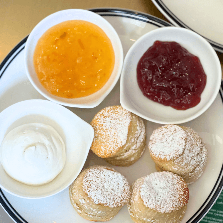 Scones with jam and cream