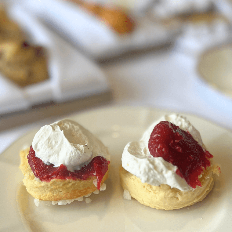 Scones with jam and cream