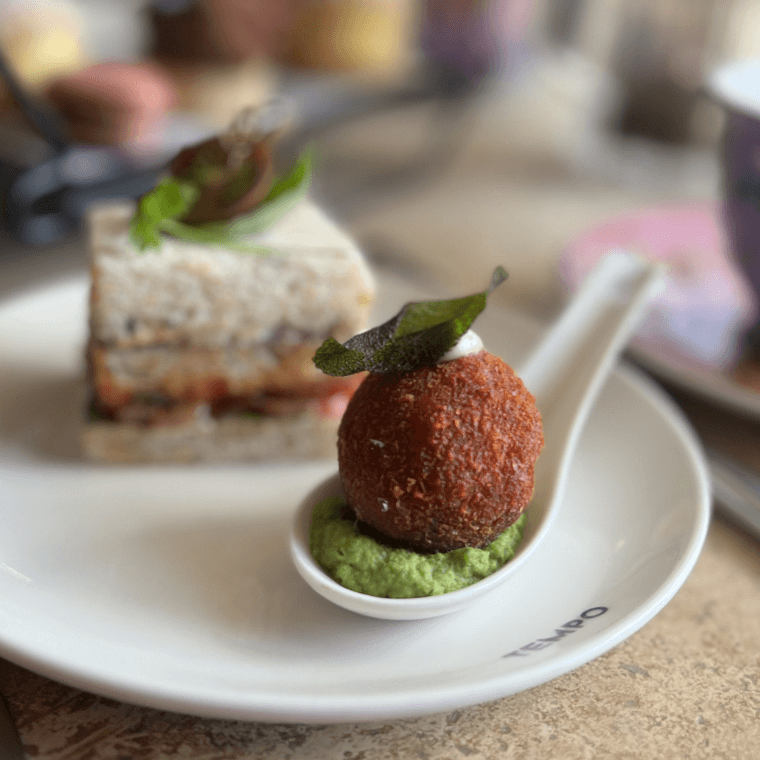 Arancini and 2-Tier Sandwich