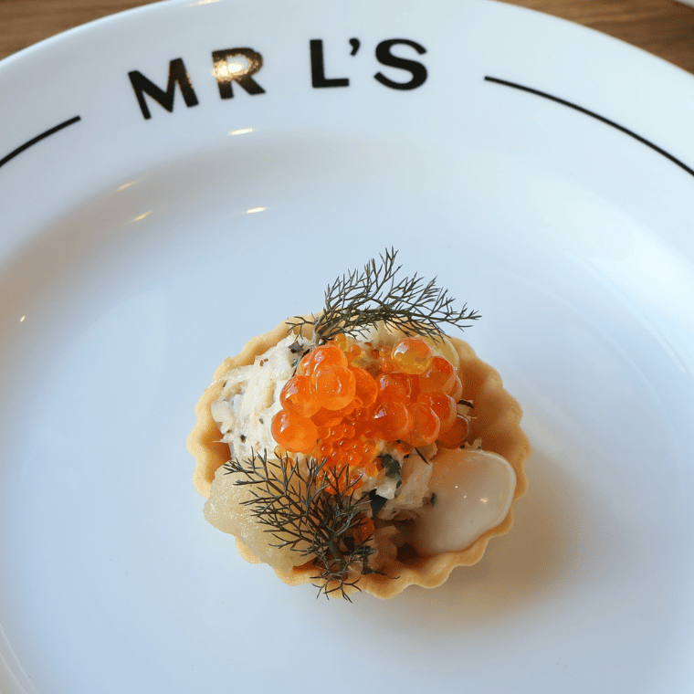 Blue swimmer crab remoulade with fennel slaw, yuzu, native lime and salmon roe