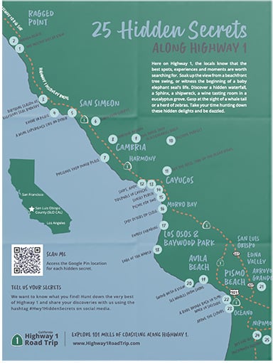 Scenic Drive Your Highway 1 Road Trip Highway 1 Road Trip Map Graphic 