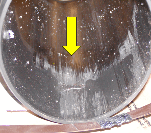 buildup of transferred skirt material diesel engine liner