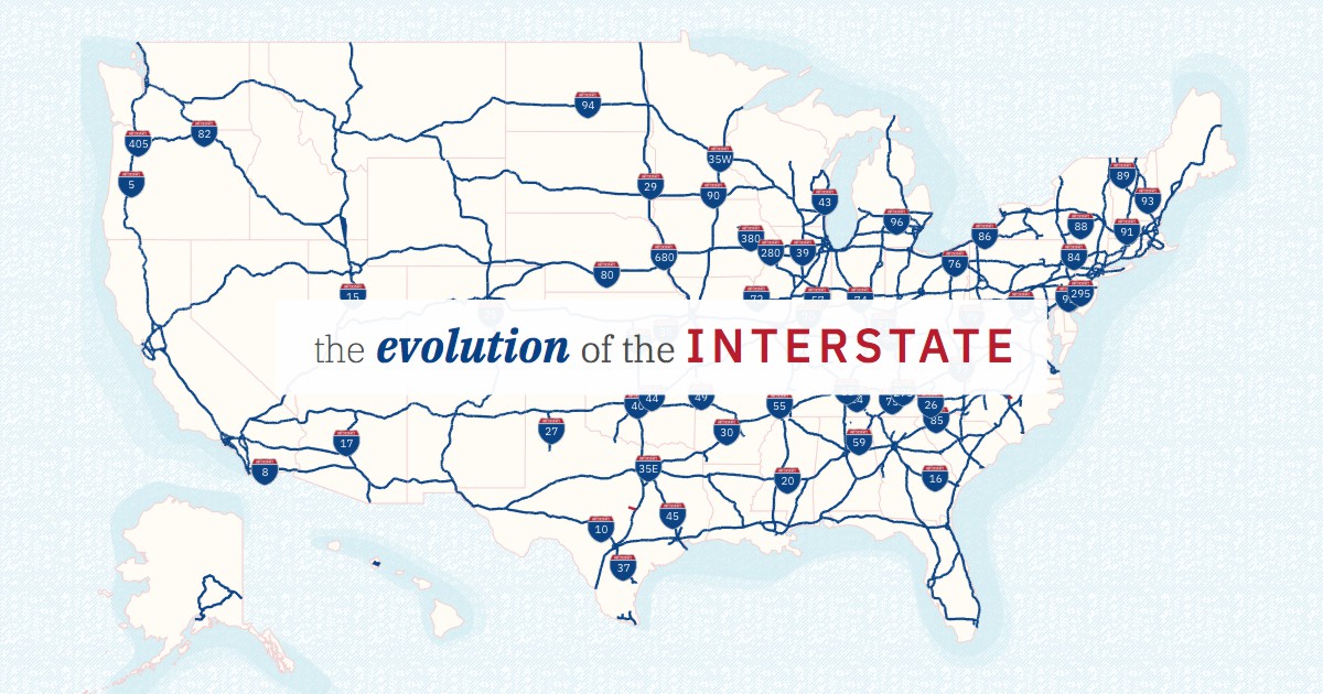 Interactive Interstate Road Map Image 