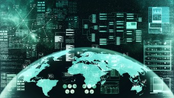 Digital globe with cyber connections