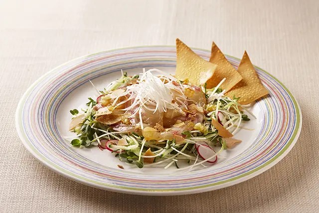 鯛と魚介の中華サラダ 薬味ソース 日の出みりん 食を豊かにする 調味料 食を楽しむ 清酒 造りの日の出みりん