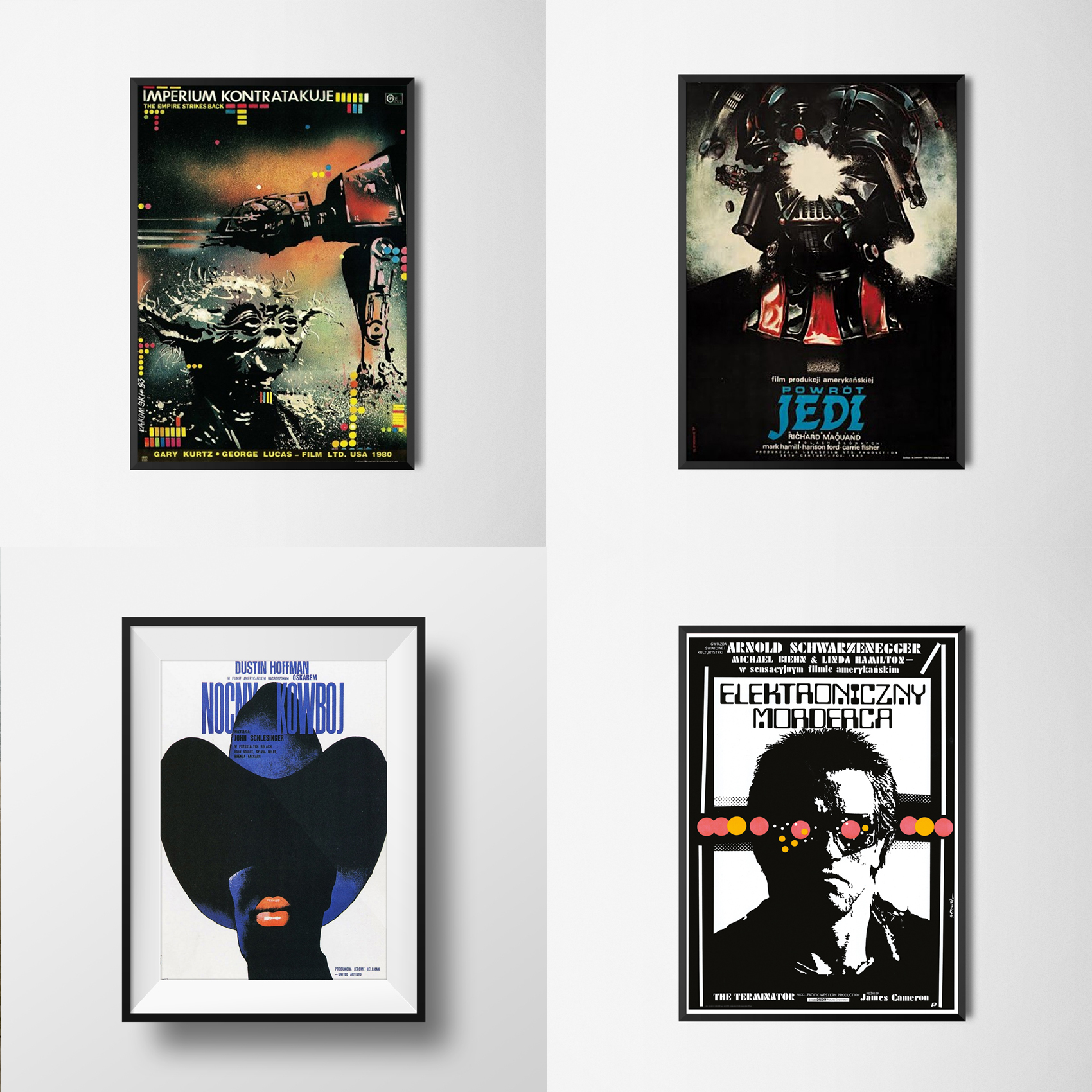 Plakaty z Gwiezdnych Wojen: 50 zł, Elektroniczny Morderca: 70 zł, Nocny Kowboj: 100 zł