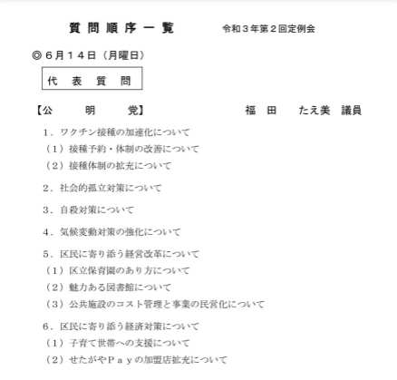 代表質問