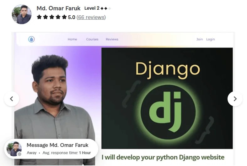 Best Fiverr Django Developers for Hire Md. Omar Faruk – Professional Python Django Web Developer on Fiverr