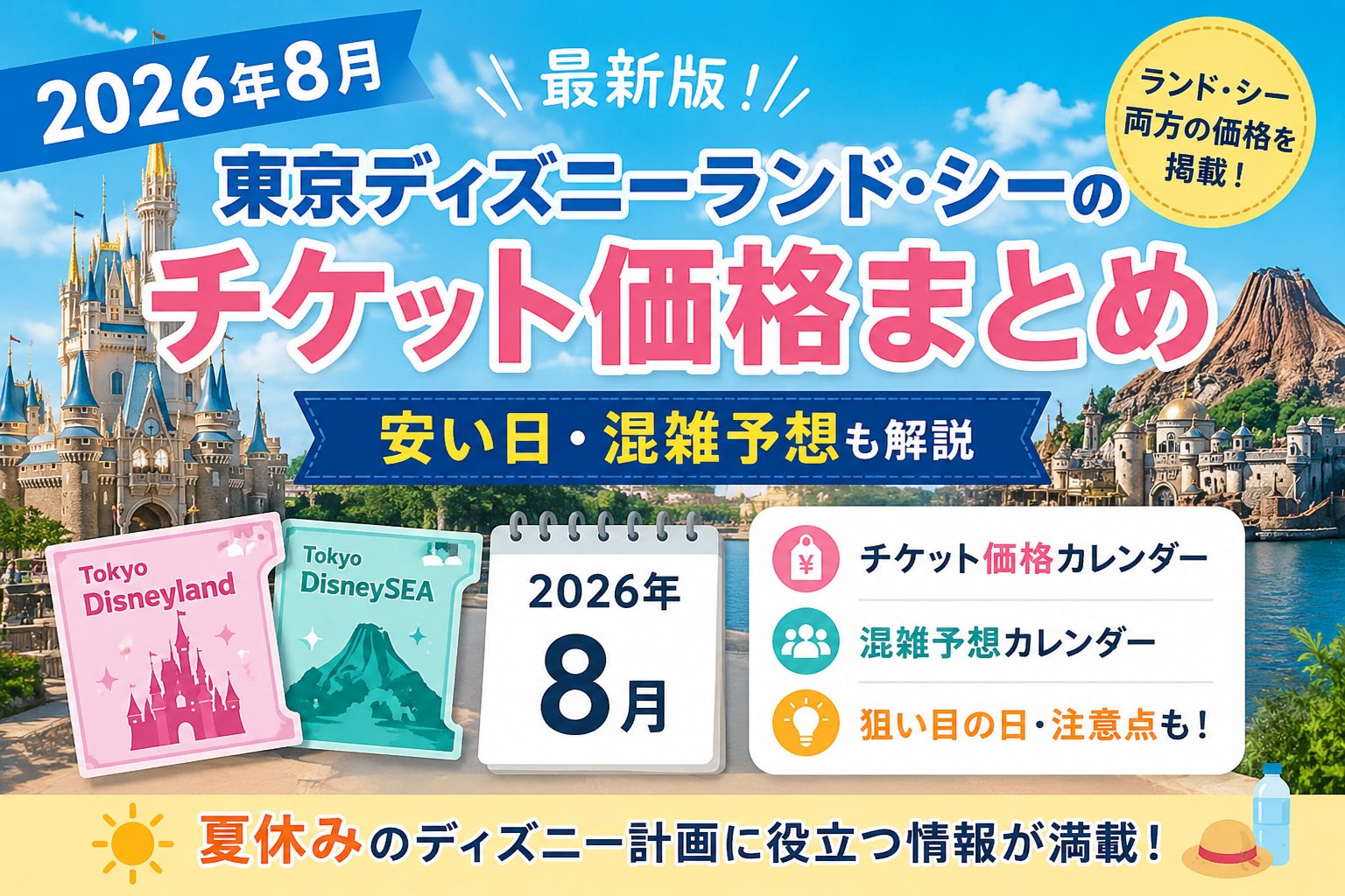 2026年8月】東京ディズニーランド・シーのチケット価格まとめ｜安い日