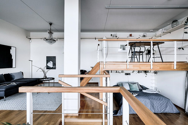 Split-level studio