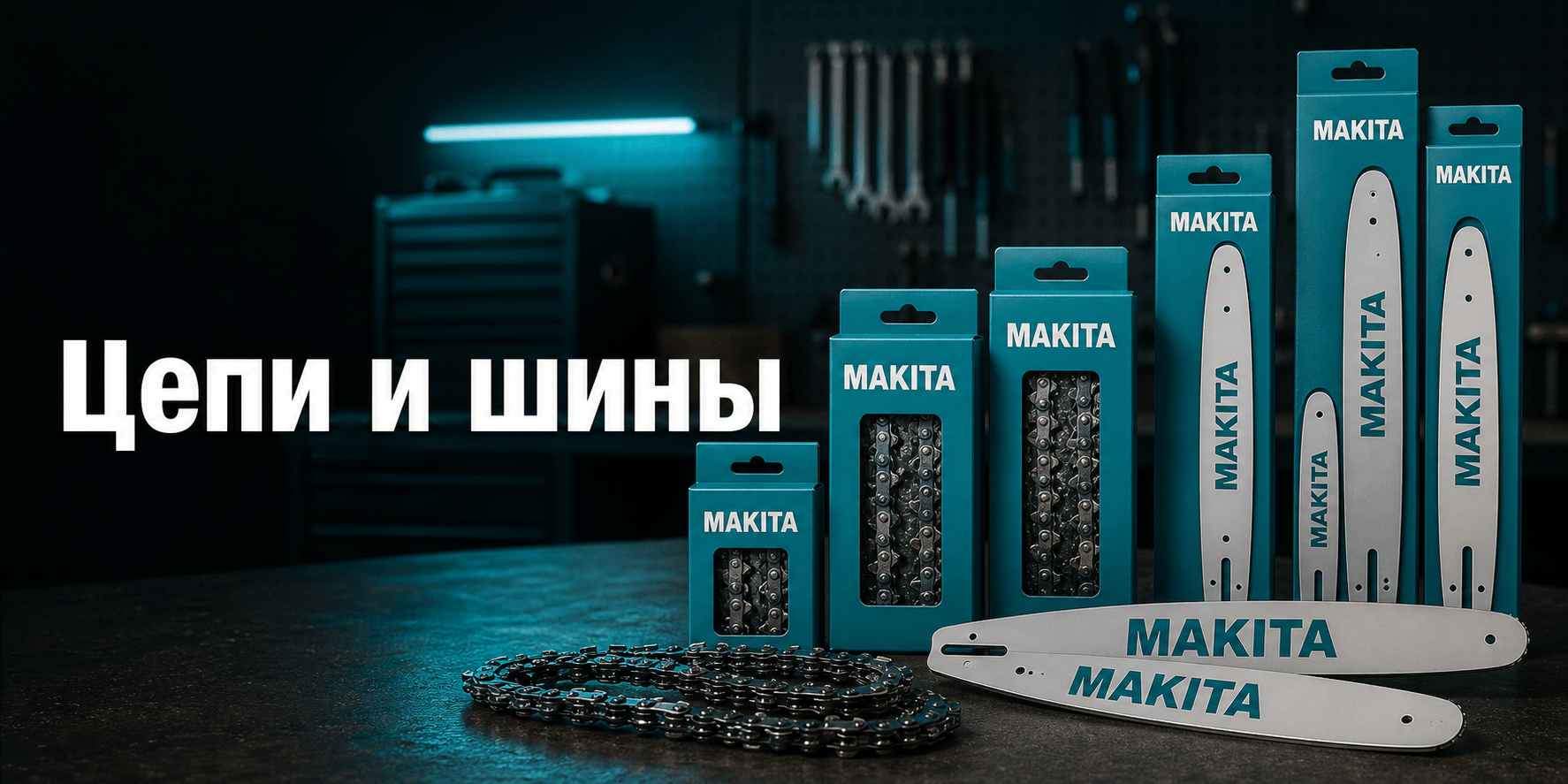 Цепи и шины — аксессуары Makita