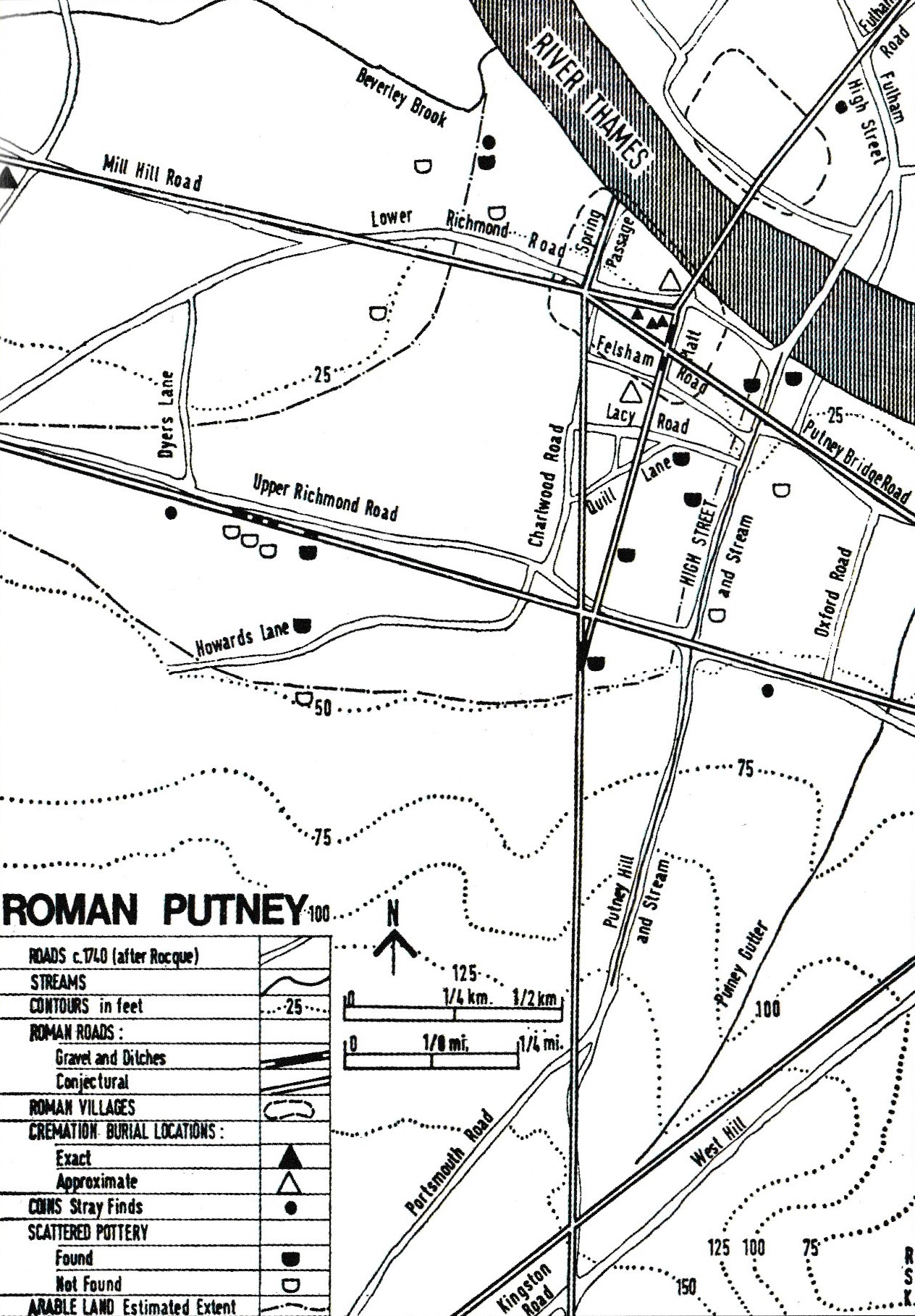 Roman history of Putney map