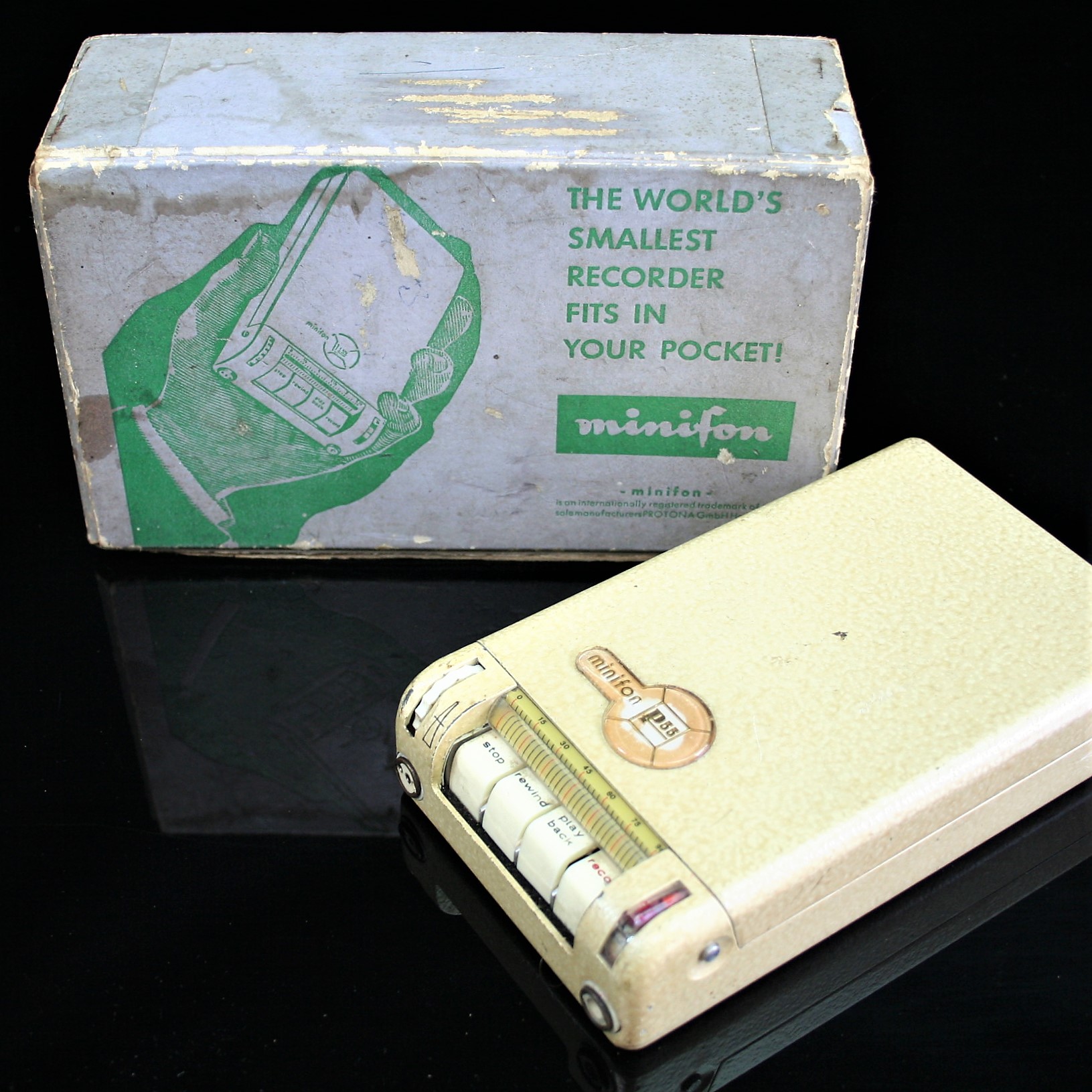 Boxed 1950s Protona Minifon p.55 wire recorder – historictech