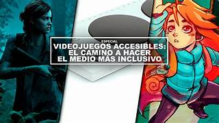 Imagen donde se ve la portada de unos videojuegos y en la parte de enmedio de la foto la leyenda que dice "videojuegos accesibles, el camino a hacer el medio más inclusivo"