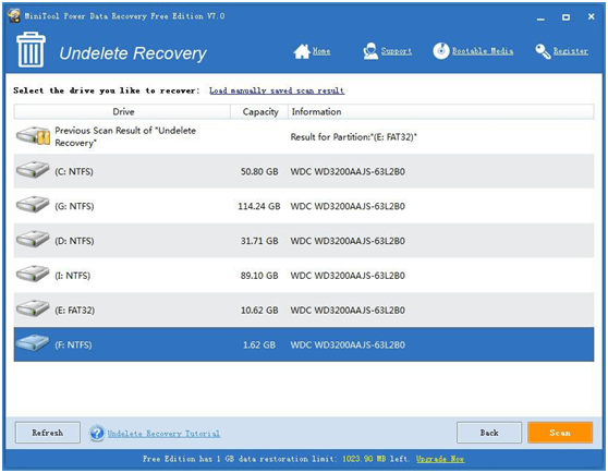 MiniTool Power Data Recovery 7.0 Free Edition