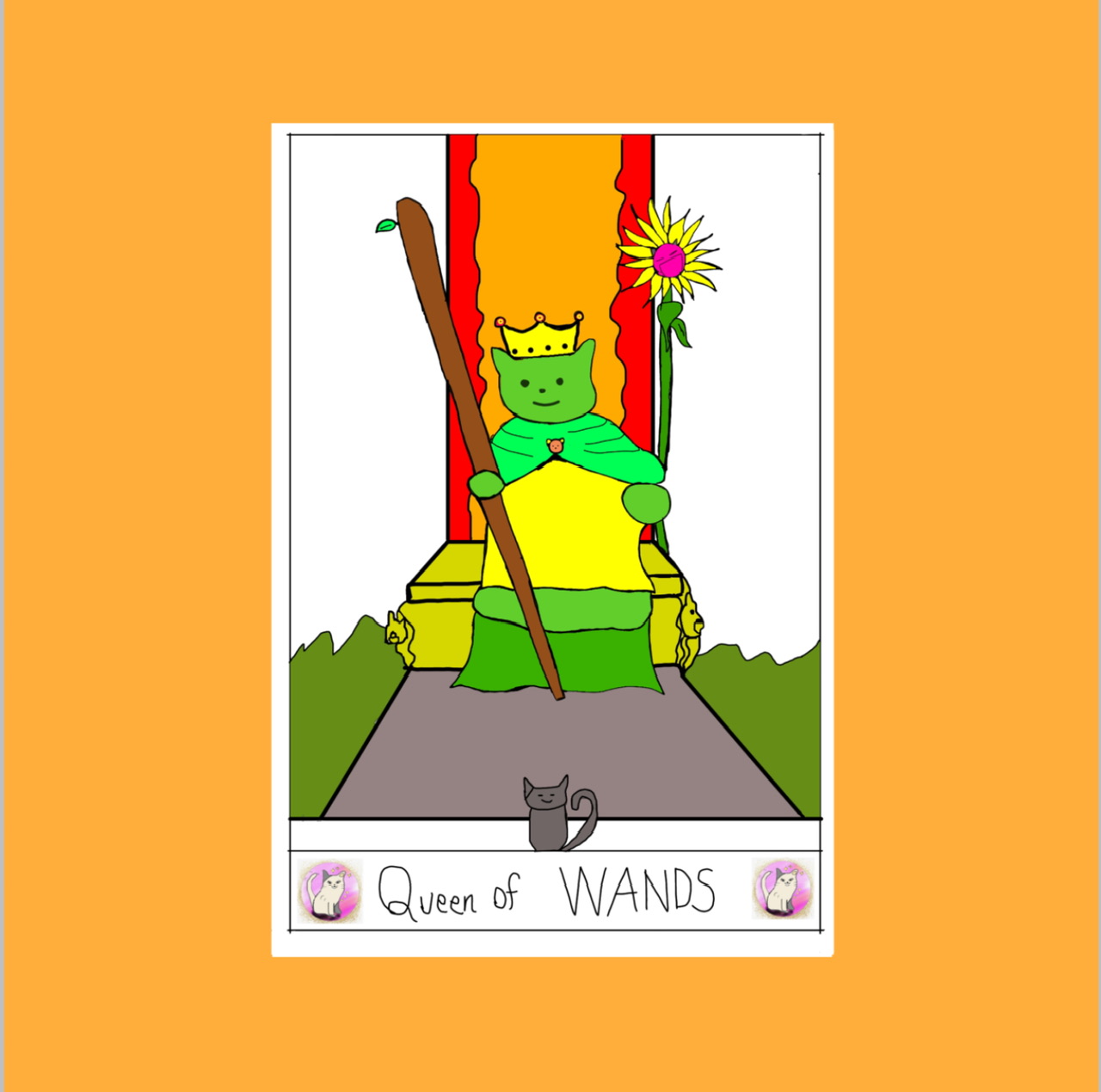 ワンド女王|相手の気持ち|タロット |恋愛占いカンペ用|体験談も | 〜ひときものタロットblog〜 タロットイラストお笑い星